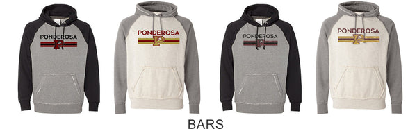 Pondo POMS Vintage Heathered Hoodie- 6 Designs- Matte or Glitter