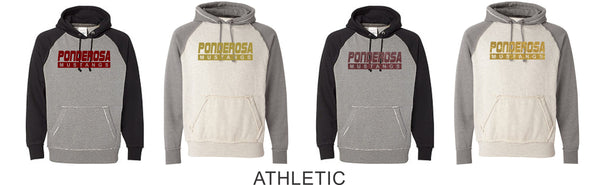 Pondo POMS Vintage Heathered Hoodie- 6 Designs- Matte or Glitter