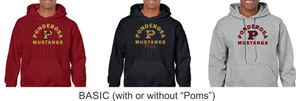 Pondo POMS Basic Hoodie- 6 Designs- Matte or Glitter