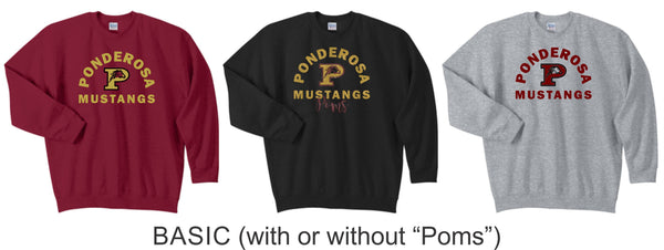 Pondo POMS Crewneck Sweathshirt- Matte or Glitter