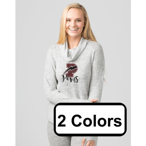 Pondo POMS Ladies Cowl Pullover- 7 Designs- Matte and Glitter