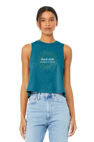 Dual Star Cropped Tank- 2 colors Matte or Glitter