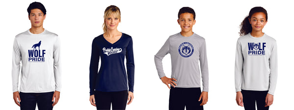 PCE Wicking Long Sleeve Tee- 5 designs- Adult, Ladies, Youth Sizes