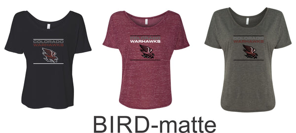 Warhawks Ladies Slouchy Tee- 5 Designs