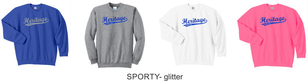 Heritage Crewneck Sweatshirt- Matte and Glitter