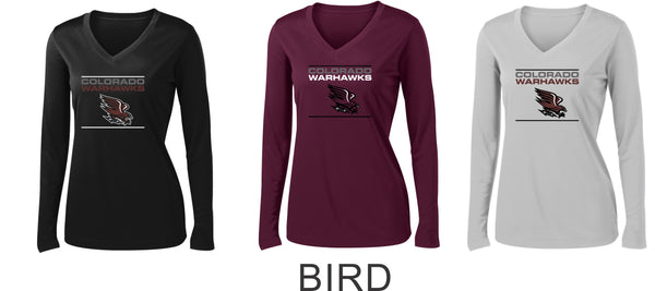 Warhawks Baseball Wicking Long Sleeve Tee- Ladies, Unisex, and Youth