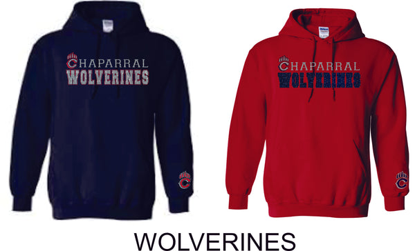 Wolverines Hooded Sweatshirt- 3 Designs-Matte or Glitter