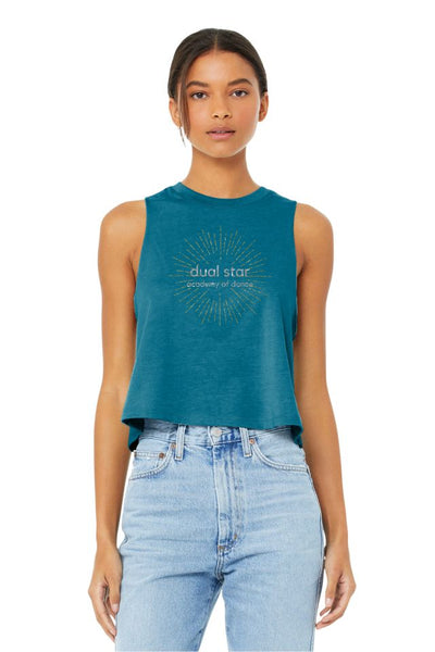 Dual Star Cropped Tank- 2 colors Matte or Glitter
