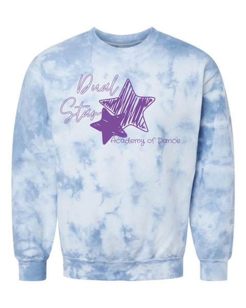 Dual Star Tie Dye Crewneck Sweatshirt