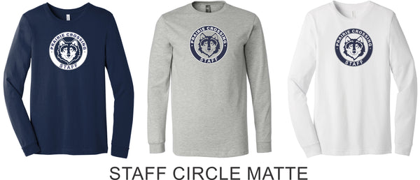 PCE Staff Long Sleeve Tee- 3 designs- Unisex and Ladies Sizes