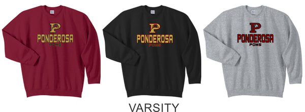 Pondo POMS Crewneck Sweathshirt- Matte or Glitter