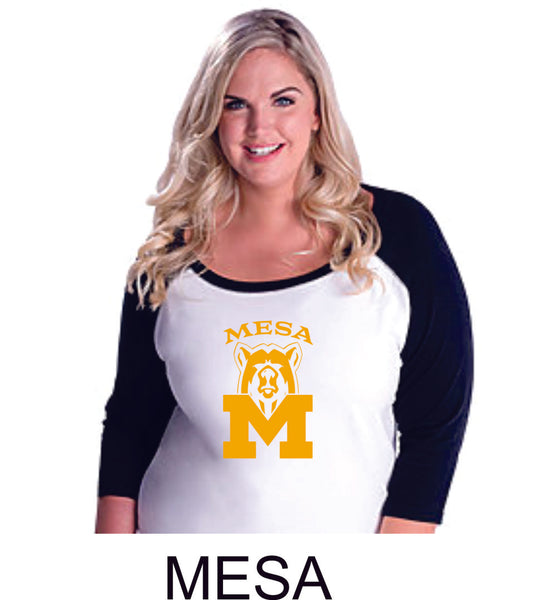 Mesa MS Curvy Ladies Raglan- 3 Designs- Matte or Glitter