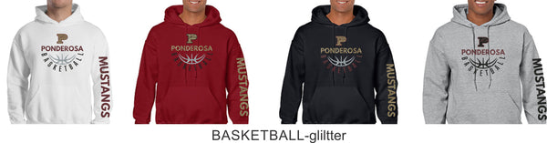 Pondo Basketball Basic Hoodie- 4 Designs- Matte or Glitter
