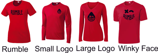 Rumble Staff Wicking Tee- short or long sleeve