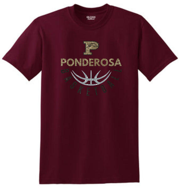 Pondo Basketball Basic BASKETBALL Tee- Matte or Glitter