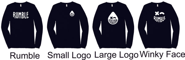 Rumble Staff Unisex Long Sleeve Tee- 4 Designs- Matte or Glitter