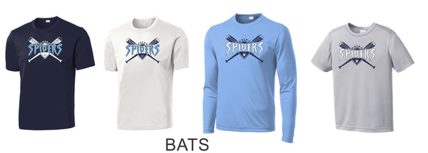 Spiders Wicking Tee- Youth, Ladies, Unisex sizes- Short and Long Sleeve