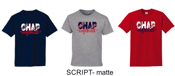 Chap Softball Basic Tee- 6 design choices