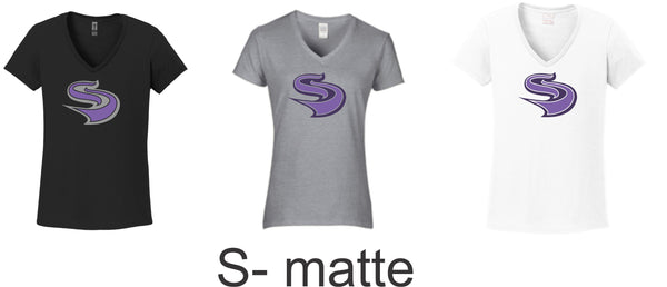 Slammers Softball Ladies Short Sleeve Tee- 4 designs- Matte or Glitter