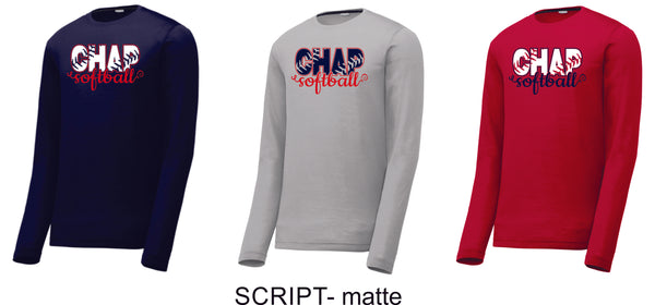 Chap Softball Long Sleeve Tee- 6 design choices