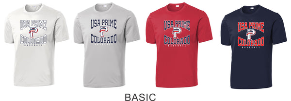 Prime Baseball Wicking Tee- Youth, Adult, Ladies Sizes