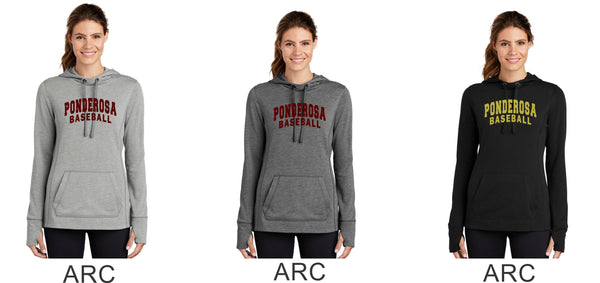 Pondo Baseball Ladies Wicking Fleece Hoodie- 5 Designs