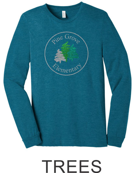 Pine Grove Teal Long Sleeve Tee- 4 designs