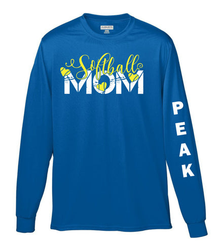 Peak Softball Long Sleeve Wicking Tee- 2 designs