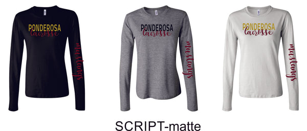 Pondo LAX Ladies Bella Canvas Long Sleeve Tee- 4 Designs