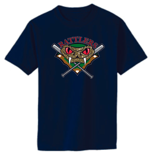 Rattlers BATS design Basic Tee-Matte or Glitter