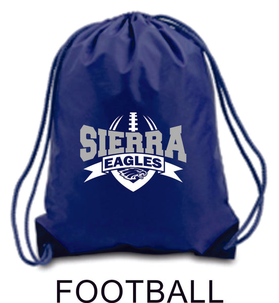 Sierra ATHLETICS Drawstring Cinch Sack- 3 Sports- Matte or Glitter