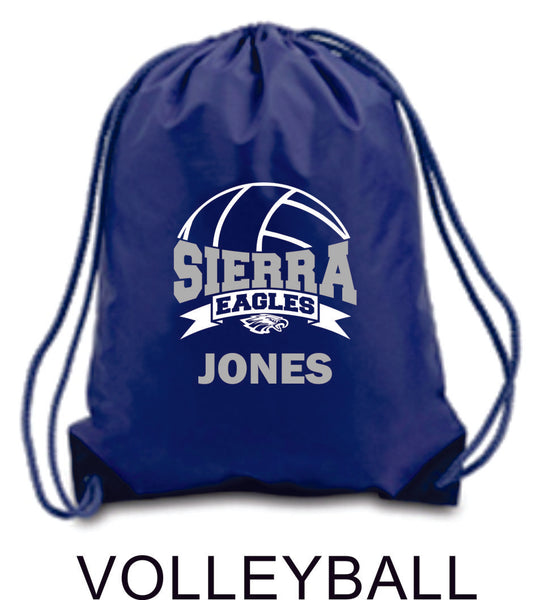 Sierra ATHLETICS Drawstring Cinch Sack- 3 Sports- Matte or Glitter