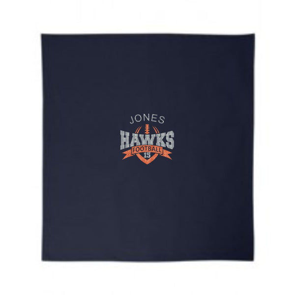 Hawks Football Blanket in 2 Designs- Matte or Glitter
