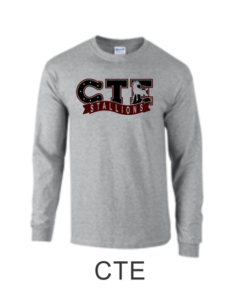 CTE Grey or Black Long Sleeve T-Shirt in 4 New Designs