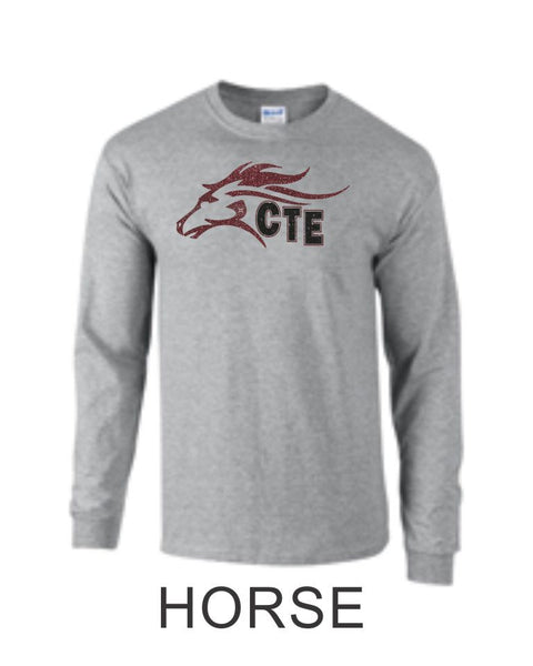 CTE Glitter Black or Grey Long Sleeve T-Shirt in 4 New Designs