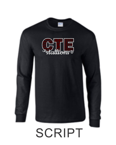 CTE Grey or Black Long Sleeve T-Shirt in 4 New Designs