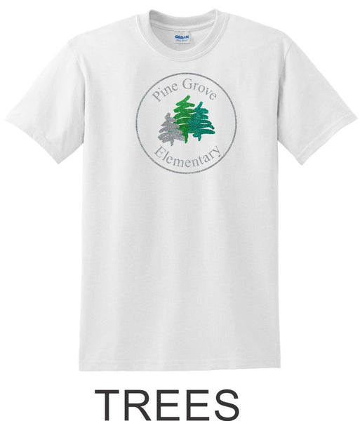 PGE White Basic Tee- 4 Designs- Matte or Glitter