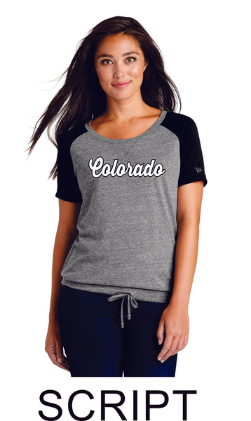 CO Baseball Ladies Cinch Waist Tee- 2 designs- Matte or Glitter
