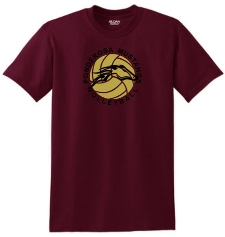 Pondo Volleyball Basic MUSTANG Tee- Matte or Glitter