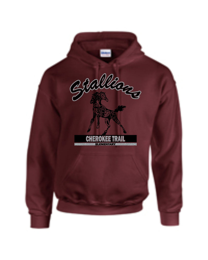 CTE Glitter Maroon Hooded Sweatshirt in 4 Designs