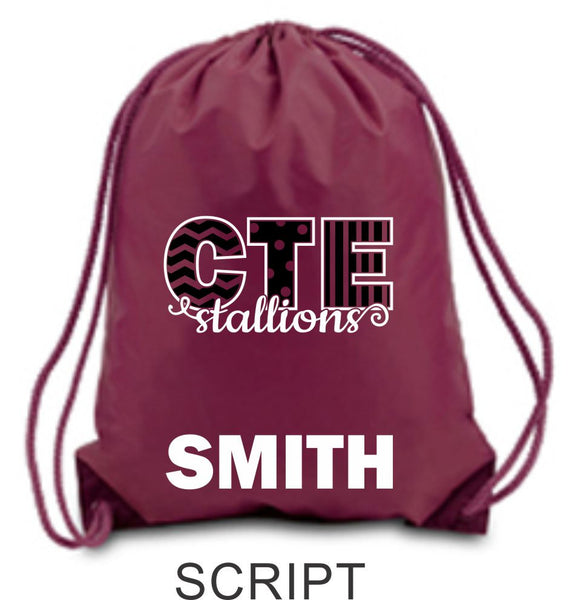 CTE Drawstring Backpack- 4 designs