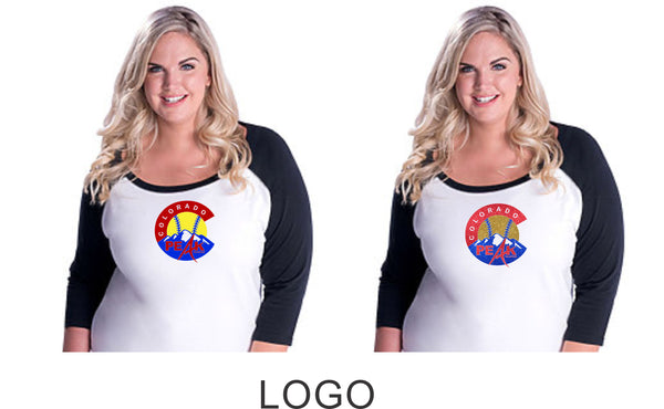 Peak Curvy Lady Raglan- 3 designs- Matte or Glitter