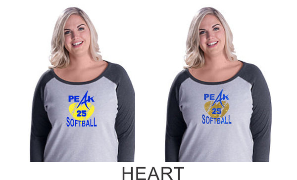 Peak Curvy Lady Raglan- 3 designs- Matte or Glitter