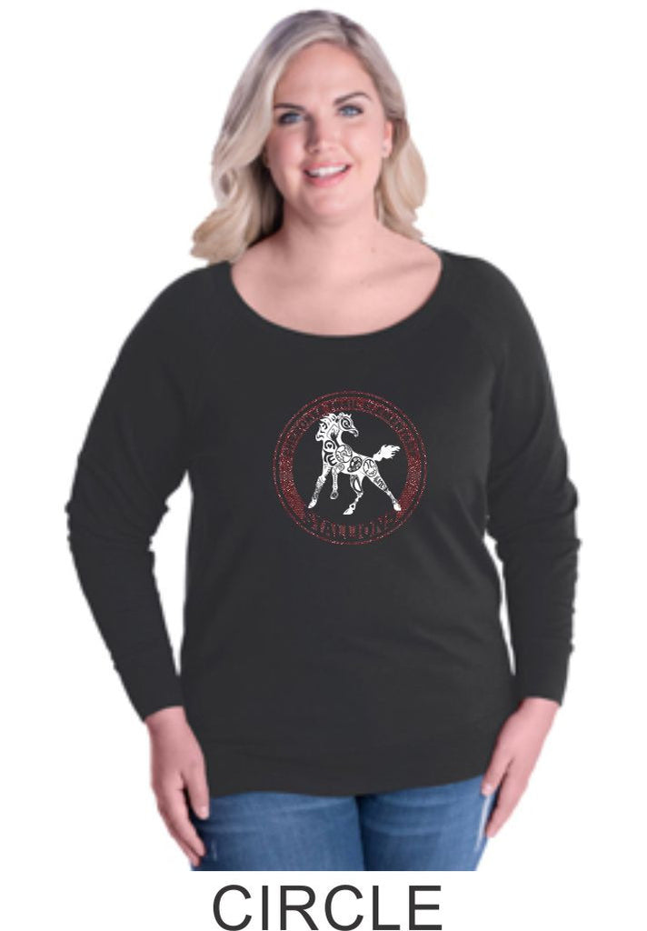 CTE Glitter Curvy Ladies Slouchy Pullover in 4 New Designs