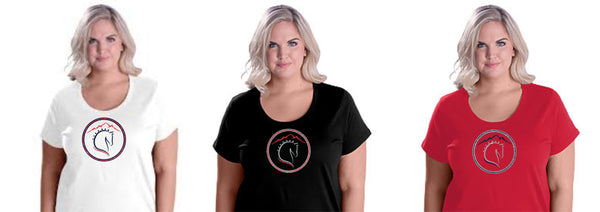 Can Am Stables Curvy Ladies Tee- Matte or Glitter