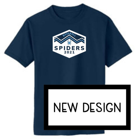 Spiders HEXAGON design Basic Tee-Matte or Glitter