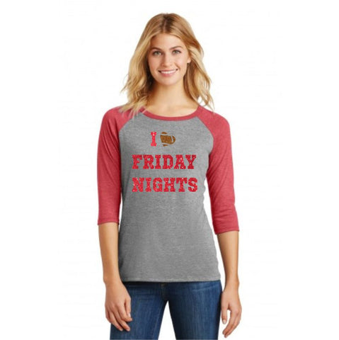 Chap Glitter Friday Nights Raglan with Number on Back
