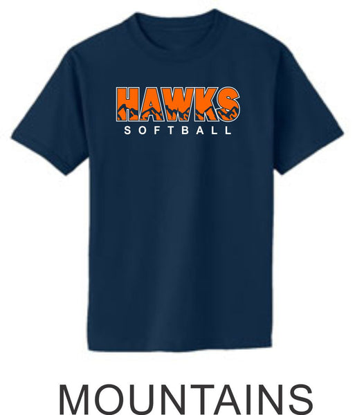 Hawks Softball Basic Tee- 4 Designs