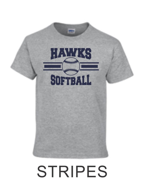 Hawks Softball Basic Tee- 4 Designs