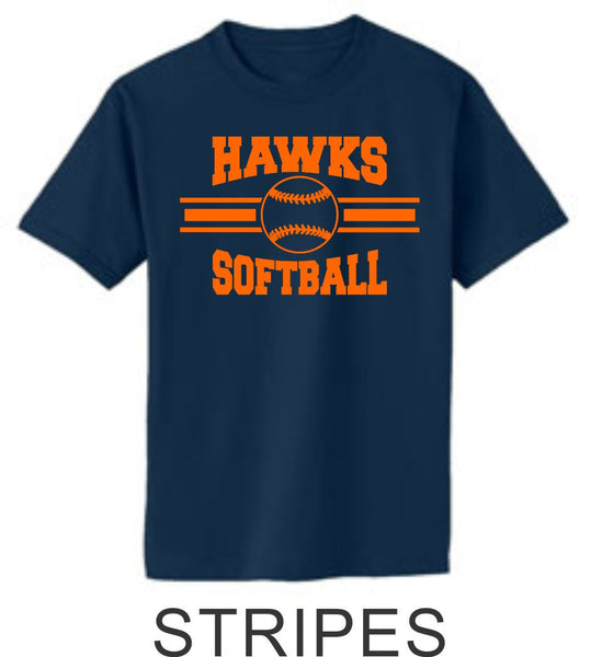 Hawks Softball Basic Tee- 4 Designs